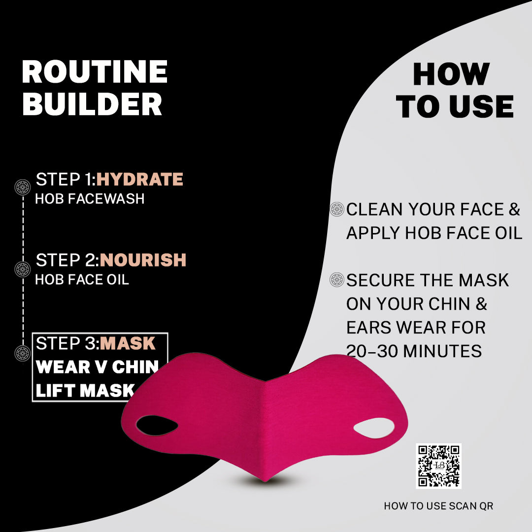 House Of Beauty India Skin Care V Chin Lift Mask(2 Times Reusable) Face Yoga gym Vibhuti Arora facegym Jade roller Guasha skingym Guasha Teacher Training Learn Yoga certified FaceTools Make up Anti ageing V Chin Lift Mask(2 Times Reusable)