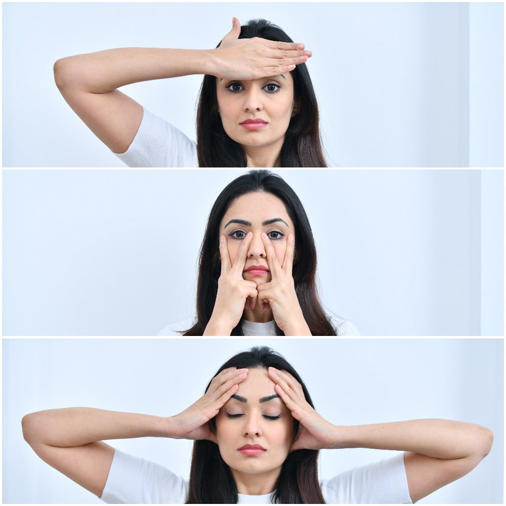 Face Yoga exercises for Dark circles, wrinkles, puffy eyes, cheek sculpting, double chin, face fat, sagging neck by Face yogi Vibhuti Arora from House of Beauty India