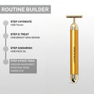 Skincare routine builder showing HOB 24K Face Massager as Step 4 Face Yoga starting from under eye after HOB Toner Step 1 Hydrate, HOB Bright Skin Serum Step 2 Treat and HOB Face Oil Step 3 Nourish