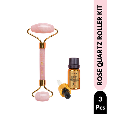 House of Beauty India Rose quartz Roller Kit