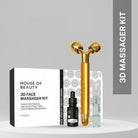 House of Beauty 3D Face Massager Kit 3 pieces with Glow Oil and Cleaning Alcohol for cheek defining jaw sculpting and face contouring