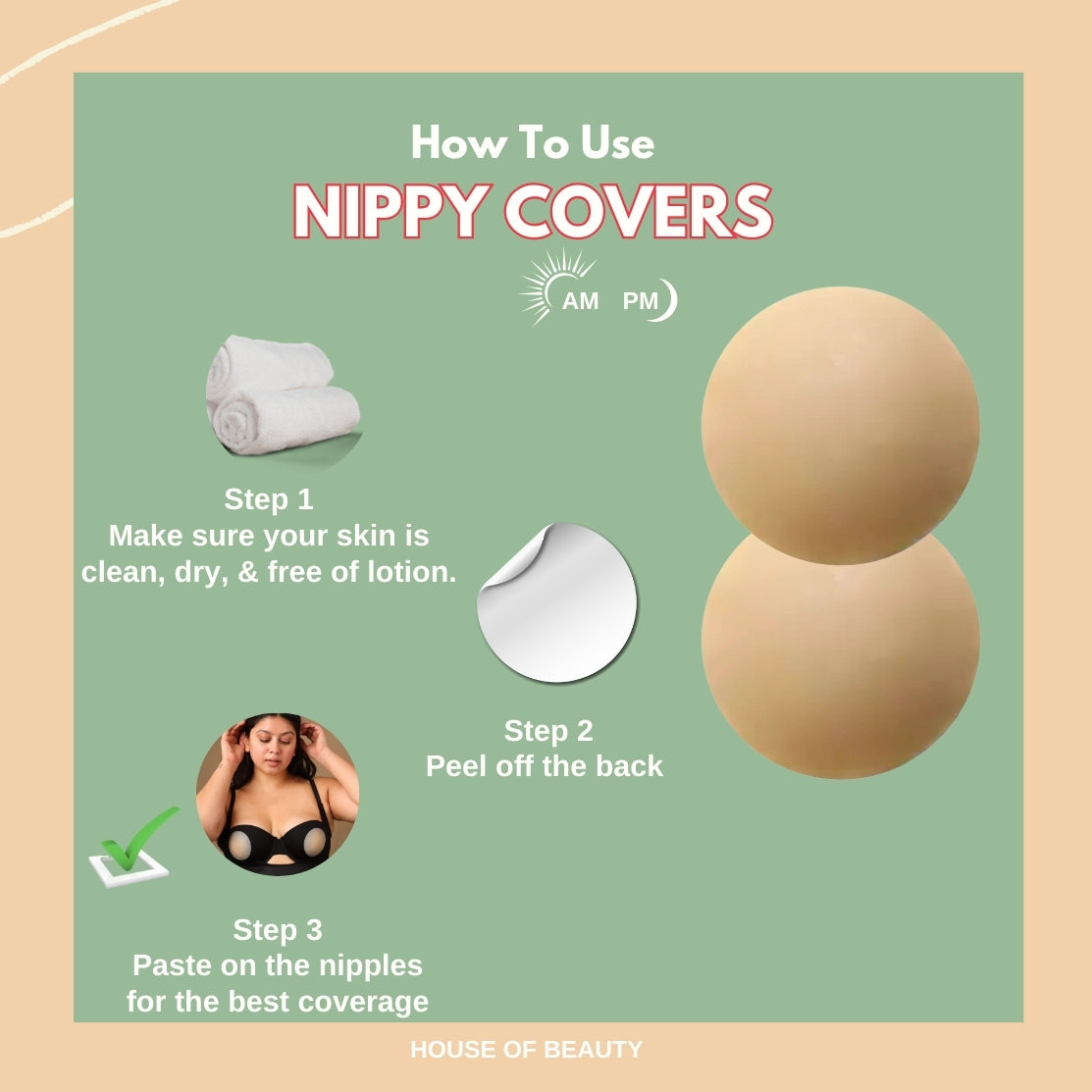 HOUSE OF BEAUTY Nippy Covers  Silicone Cover Medical Grade Bra