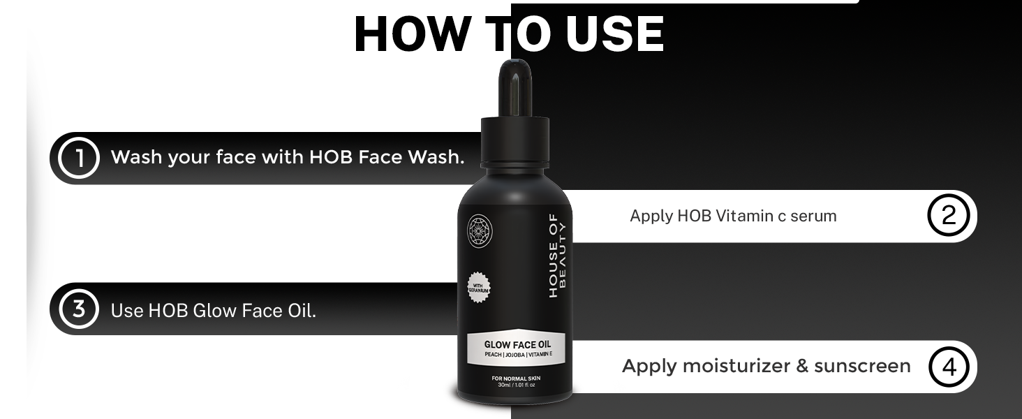 A+ House of beauty Glow face oil How to use
