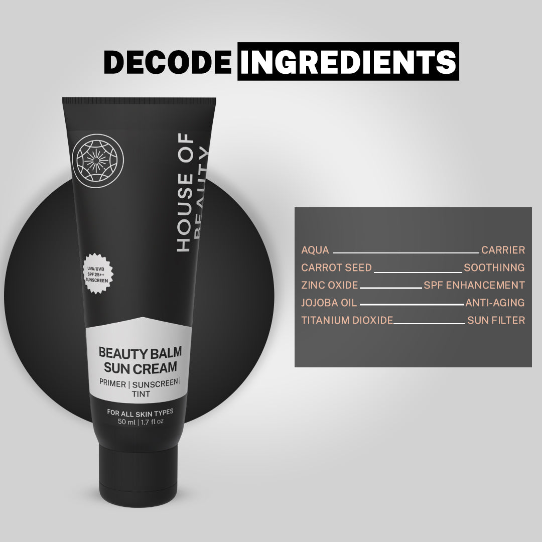 House of Beauty tinted BB cream — lightweight daily base with sun protection for all skin types.