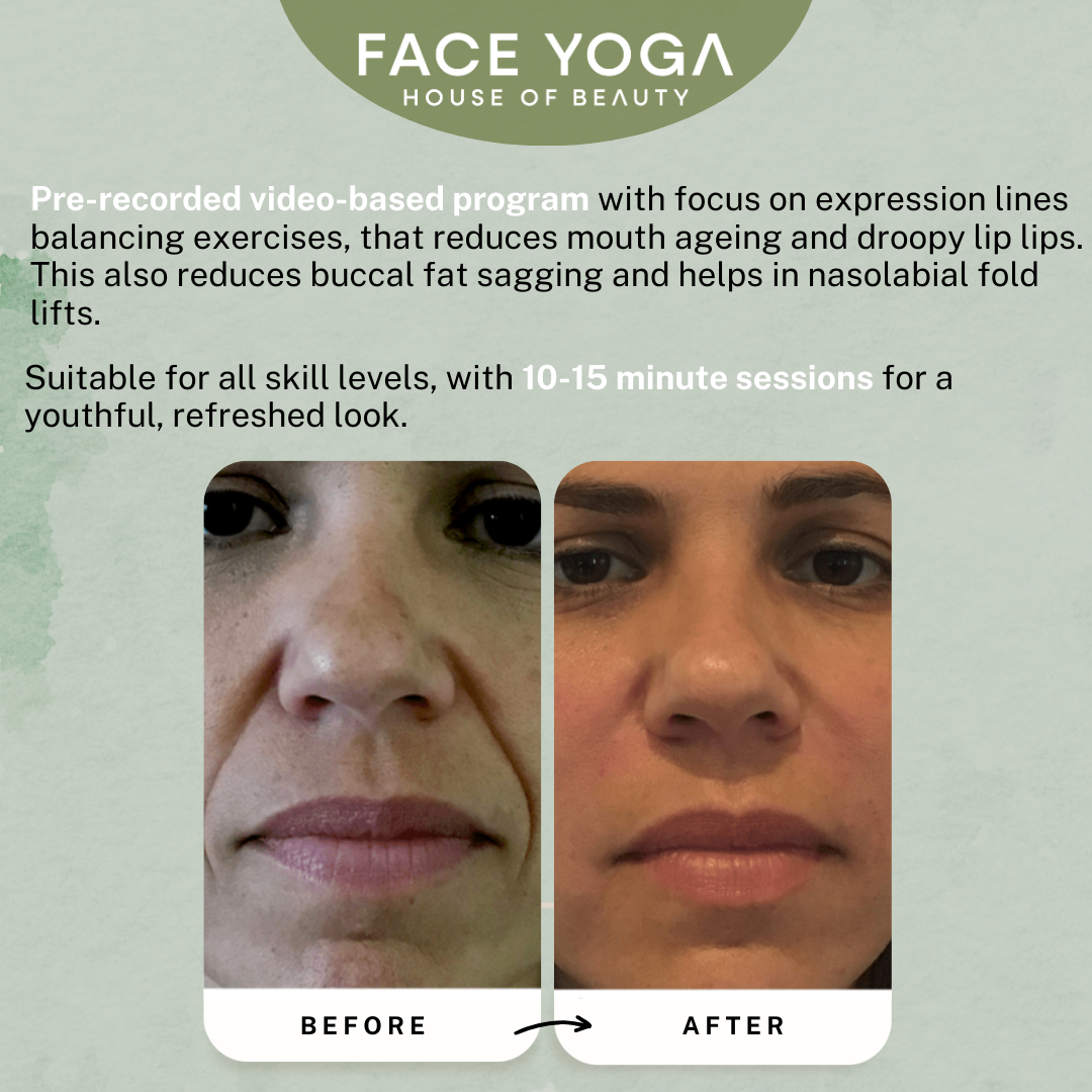 Smile line reduction face yoga for brides to be for mouth and droopy lip tightening and overall lifting 2