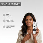 Woman holding House of Beauty Anti-Ageing Hand Cream suitable for all skin types and daily AM/PM use.