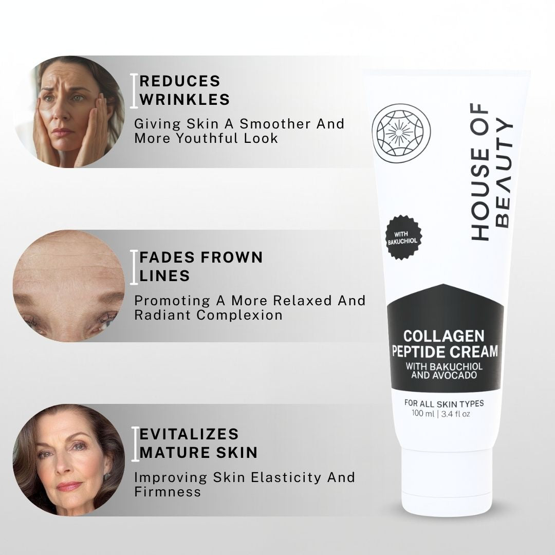 collagen peptide cream reduces wrinkles fades fine lines improves elasticity and revitalizes mature skin