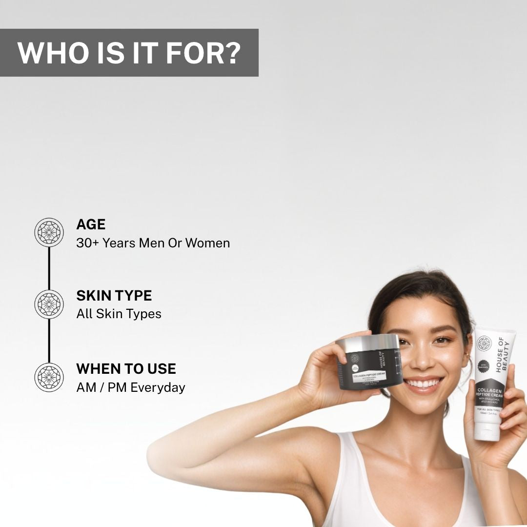 collagen peptide cream suitable for 30 plus men and women anti aging skincare daily use