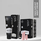 House of Beauty Face Cups Kit with Multivitamin Nourish Night Cream and Glow Oil displayed on a clean grey background.