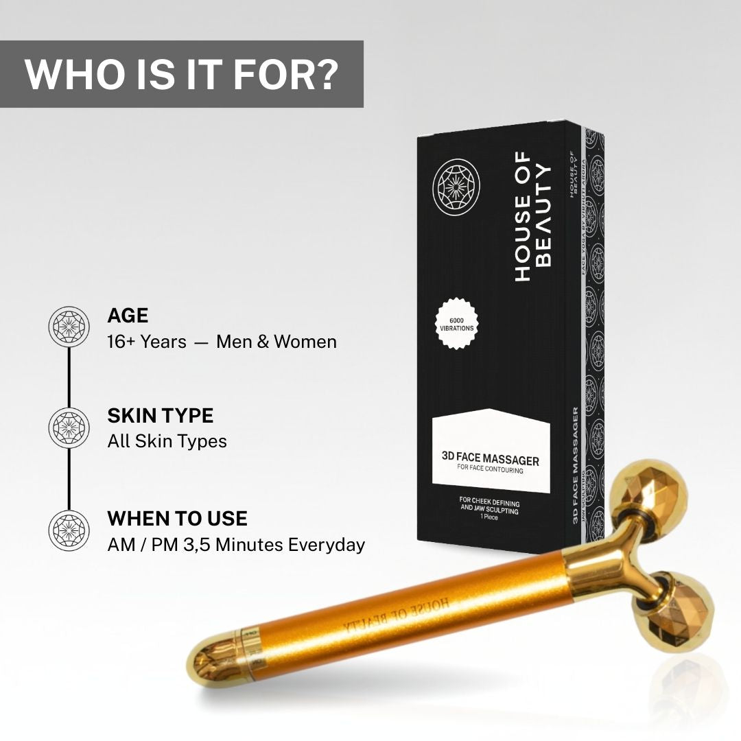 3D face massager suitable for men and women aged 16+ for face lifting, contouring and improving skin elasticity