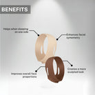 Face shapewear benefits showing improved facial symmetry, sculpted jawline and enhanced face proportions