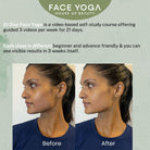 face yoga double chin reduction by house of beauty vibhuti arora. A girl in blue dress review before and after