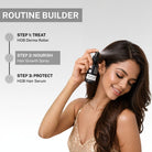 hair growth routine using derma roller hair growth spray and serum for thicker healthier hair