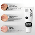 House of Beauty Anti-Ageing Hand Cream helps dryness, dehydration, rough texture, and visible signs of aging on hands.