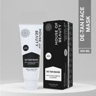 House of Beauty De-Tan Mask 100ml tube with outer box, enriched with alpha arbutin and licorice for uneven skin tone and pigmentation.