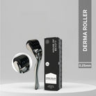 House of Beauty 0.25mm derma roller with 540 titanium needles displayed beside branded packaging on a clean grey background.