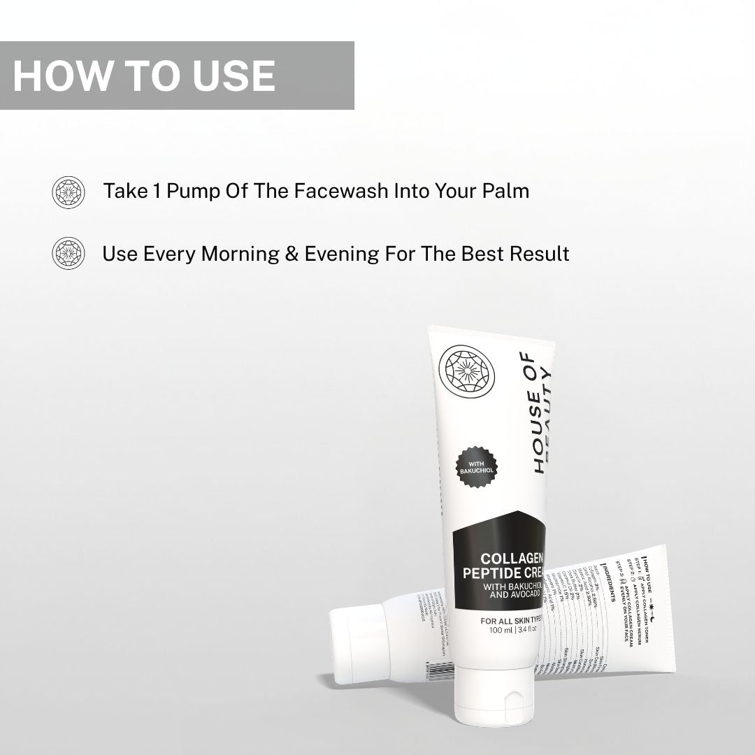how to use collagen peptide cream apply daily morning and night for firm hydrated youthful skin