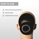 How to use face shapewear by placing around ears and face and wearing overnight for a lifted sculpted look