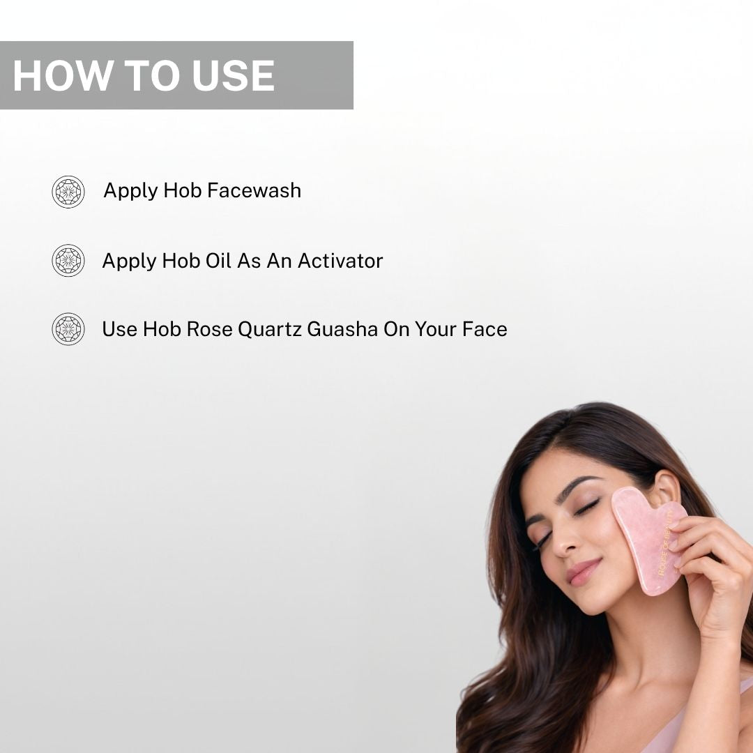 steps to use gua sha tool with face oil for lymphatic drainage facial sculpting and skin tightening