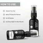 how to use hair growth spray section hair apply two pumps per section and use daily for best results
