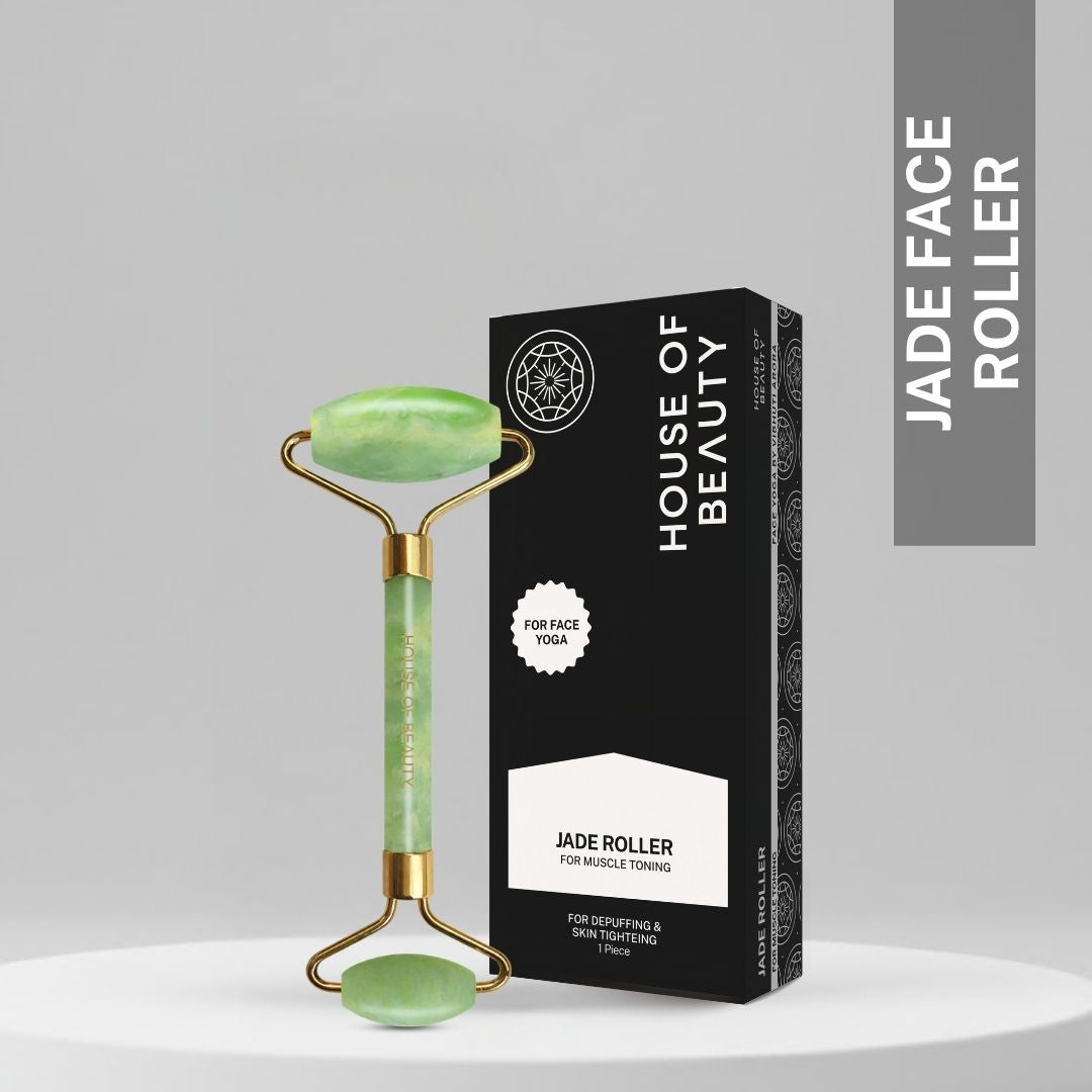 jade face roller natural stone facial massager for skin tightening depuffing and glowing skin