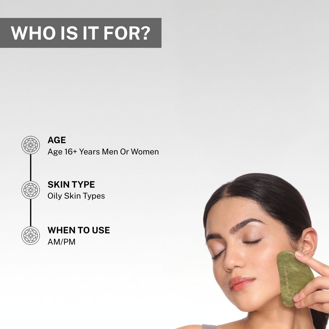 jade gua sha tool for oily skin suitable for men and women for daily skincare routine