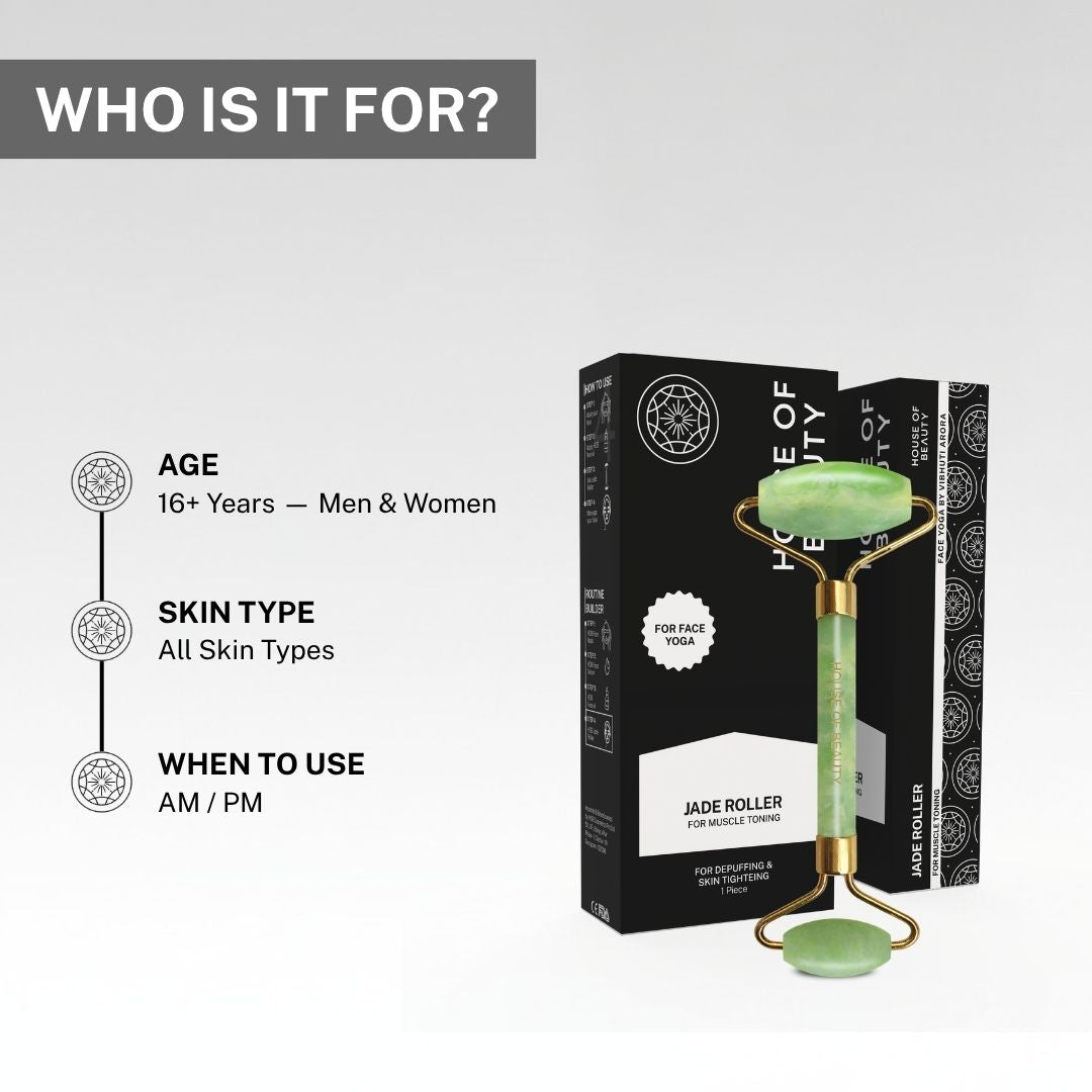 jade roller suitable for all skin types men and women daily skincare tool morning and night use