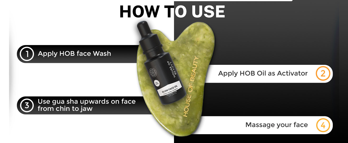 House of Beauty Jade guasha with Face oil How to use 