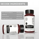 Ingredient breakdown graphic for House of Beauty Complex Vitamin C tablets featuring amla, vitamin D2, zinc sulphate, and orange peel extract.