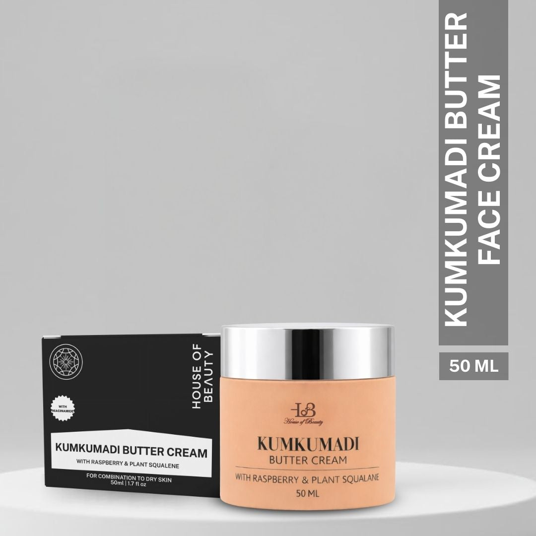 House of Beauty Kumkumadi Butter Cream with raspberry and plant squalene 50ml night cream for dry and combination skin
