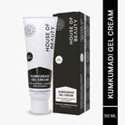 House of Beauty Kumkumadi Gel Cream texture close-up — lightweight saffron-based glow moisturiser. 

ayurvedic face cream, natural glow moisturizer, pigmentation repair, saffron gel cream