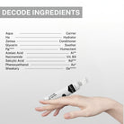 Ingredient list of Milia Serum including aqua, hyaluronic acid, glycerin, azelaic acid, niacinamide, salicylic acid and phenoxyethanol.