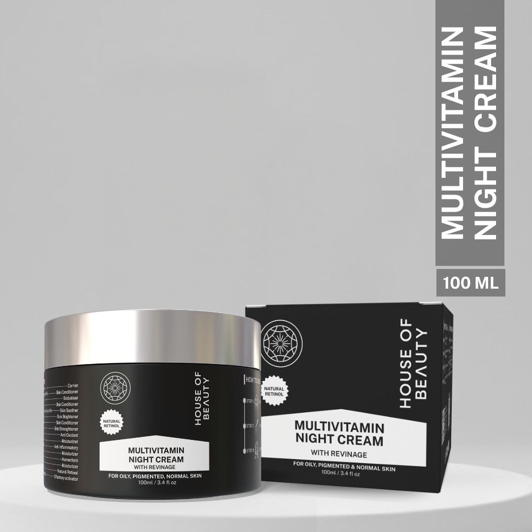 multivitamin night cream jar for pigmentation uneven skin tone and deep overnight nourishment