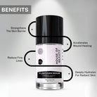 Plant PDRN Serum highlighting benefits including strengthening skin barrier, reducing fine lines, accelerating healing, and deeply hydrating for radiant skin.