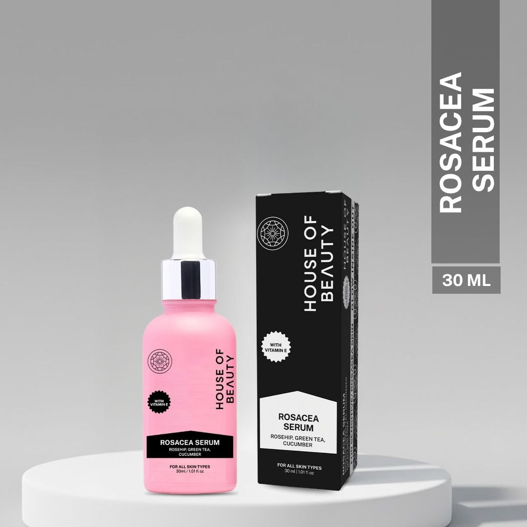 rosacea serum for sensitive skin with vitamin e rosehip green tea cucumber for redness relief and soothing