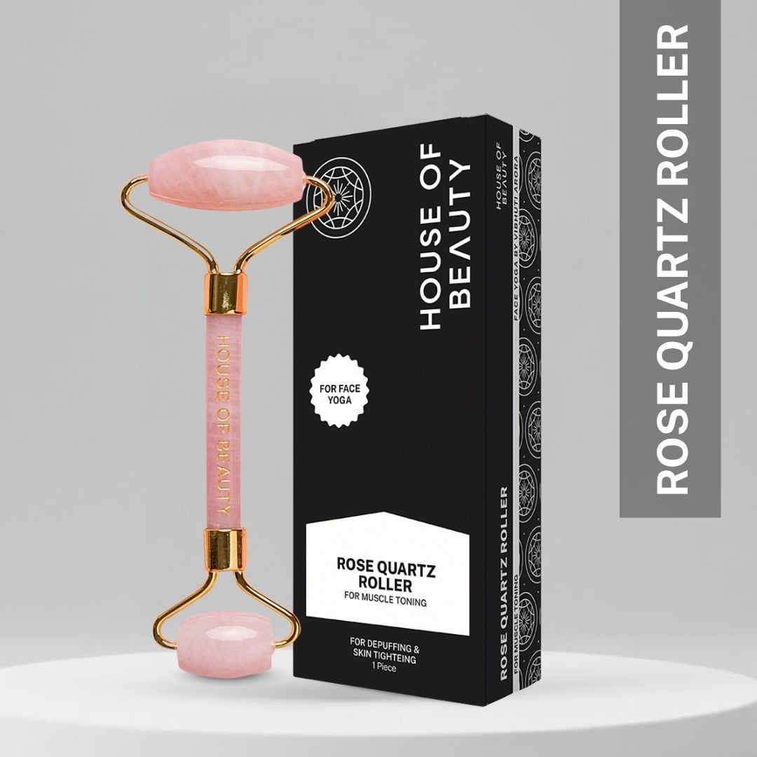 rose quartz face roller natural facial massage tool for skin tightening depuffing glowing skin