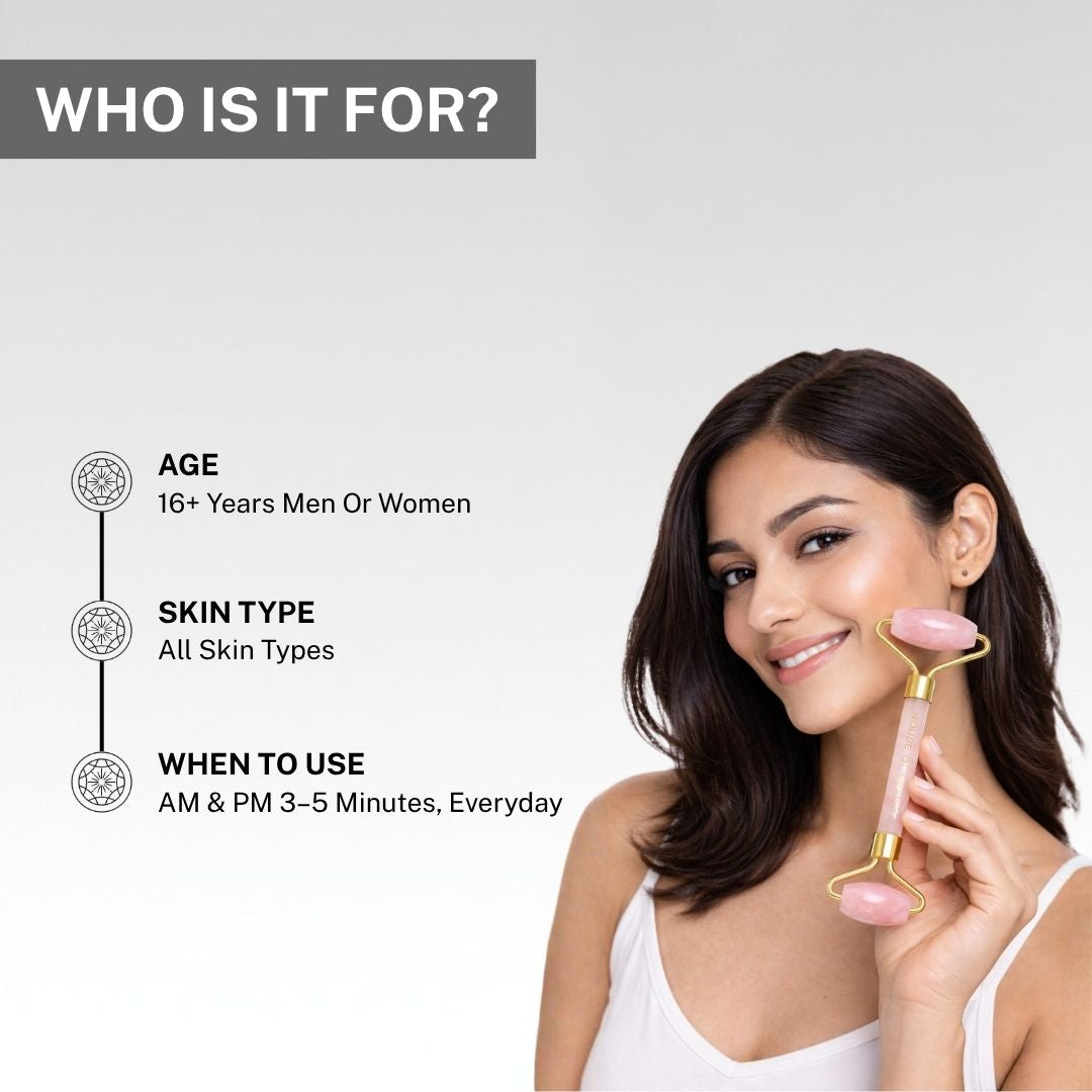 rose quartz roller suitable for all skin types men women daily skincare routine morning evening