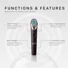 Sculpt Lift Pro™ featuring microcurrent technology, 7 intensity levels, LED phototherapy, USB-C rechargeable design, lightweight construction, and Face Yoga-inspired technology.