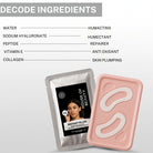 under eye filler patch ingredients sodium hyaluronate peptides collagen vitamin e for hydration skin plumping and repair