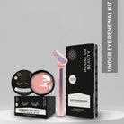under eye renewal kit with LED eye massager and hydrogel eye patches for dark circles puffiness and eye rejuvenation