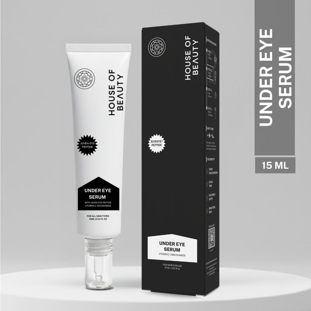 under eye serum with vitamin c niacinamide caffeine for dark circles puffiness fine lines hydration 15ml