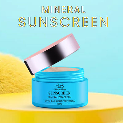 House Of Beauty India Sunscreen Mineral Sunscreen with Blue Light Protection (OXYBENZONE Free) Face Yoga gym Vibhuti Arora facegym Jade roller Guasha skingym Guasha Teacher Training Learn Yoga certified FaceTools Make up Anti ageing Mineral Sunscreen with Blue Light Protection (OXYBENZONE Free)