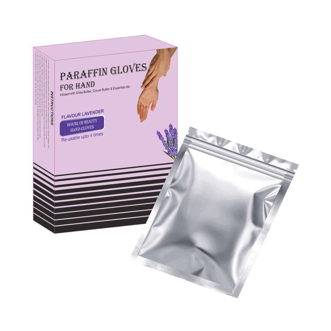 House Of Beauty India Skin Care Lavender Paraffin Hand Gloves (1 pair - 4 times reusable) Face Yoga gym Vibhuti Arora facegym Jade roller Guasha skingym Guasha Teacher Training Learn Yoga certified FaceTools Make up Anti ageing Lavender Paraffin Hand Gloves (1 pair - 4 times reusable)