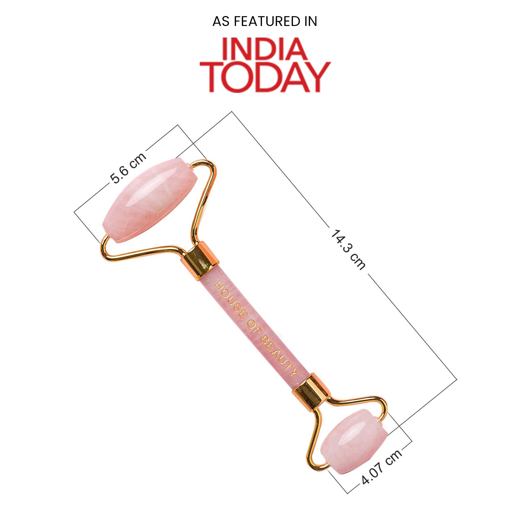 House Of Beauty India Face Tools ROSE QUARTZ ROLLER (1 Piece) Face Yoga gym Vibhuti Arora facegym Jade roller Guasha skingym Guasha Teacher Training Learn Yoga certified FaceTools Make up Anti ageing ROSE QUARTZ ROLLER (1 Piece)