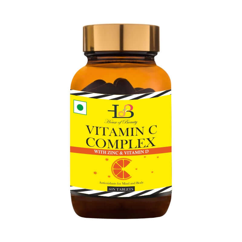 House Of Beauty India supplements Vitamin C w/t Zinc & Vit D (60 Tablets) Face Yoga gym Vibhuti Arora facegym Jade roller Guasha skingym Guasha Teacher Training Learn Yoga certified FaceTools Make up Anti ageing Vitamin C w/t Zinc & Vit D (60 Tablets)